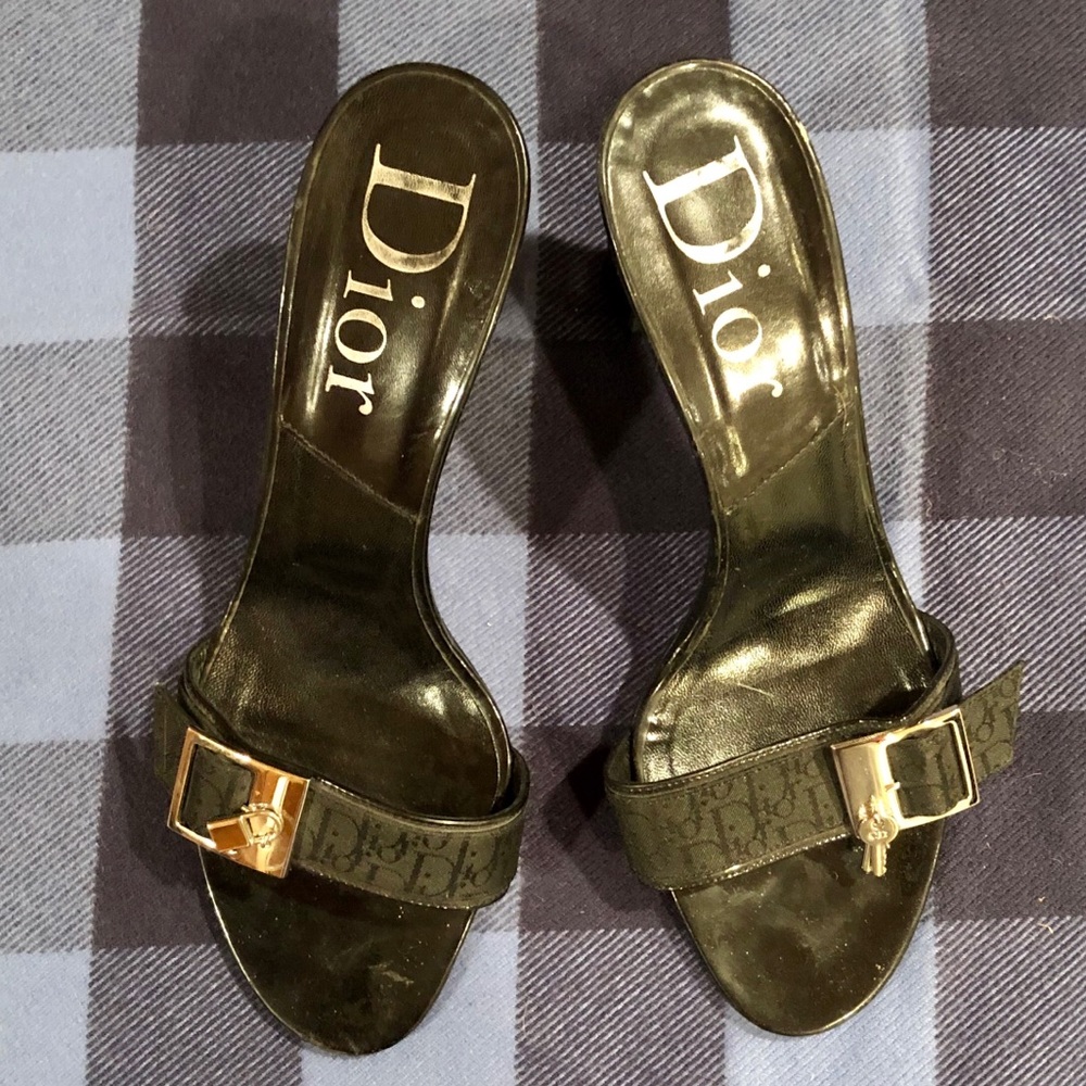 Dior Vintage Trotter Heel with Monogram Fabric